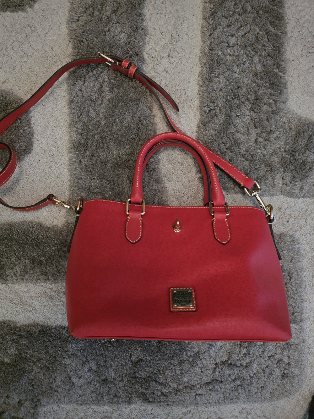 Dooney & Bourke Red/Dark Pink Leather Satchel Tote - NWOT
